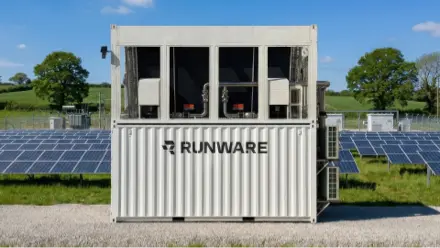 A Runware Sonic Inference Pod deployed at the edge of an operational solar field